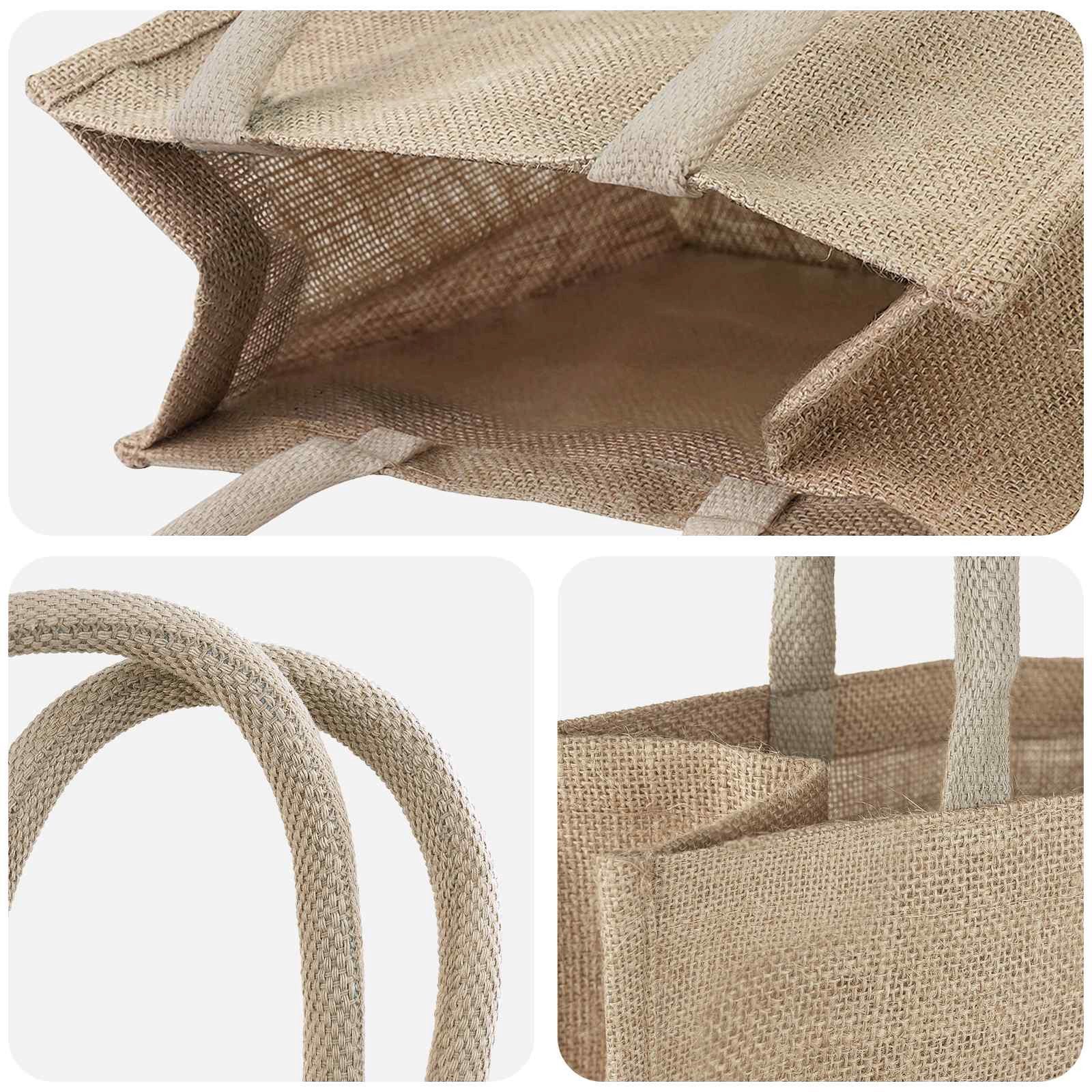 vidaXL Einkaufstrolley Jute-Handtaschen 5 Natur 26 x 22 x 14 cm 100% Tossa-Jute
