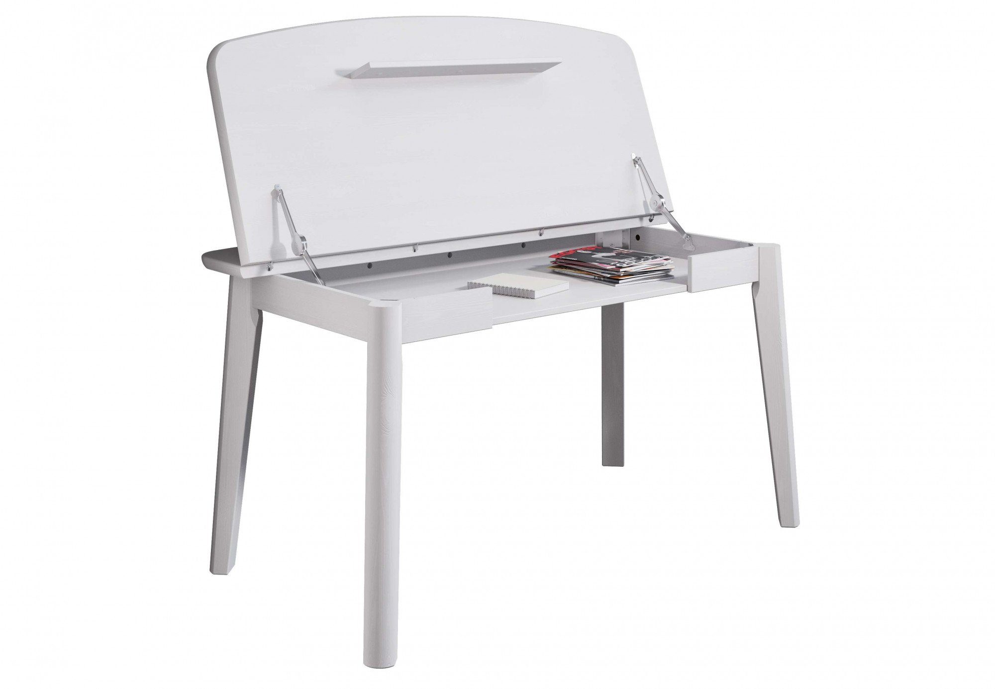 Home affaire Esstisch Palermo, multifunktionaler Tisch, Arbeitstisch, Schreibtisch, mit Stauraum, Platte aufklappbar, Home Office Schreibtisch, Massivholz
