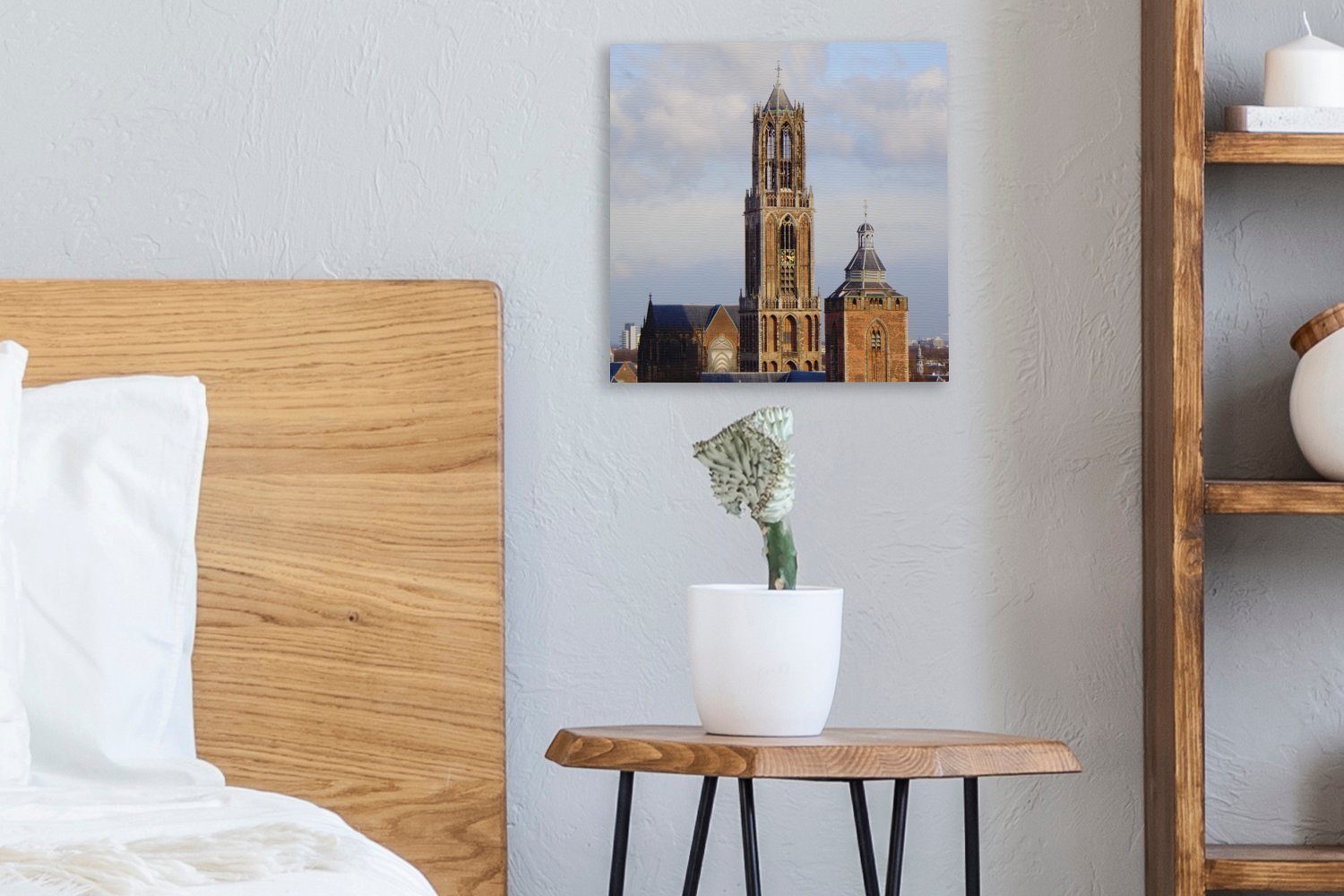 Leinwand Domturm Bilder Niederlande Schlafzimmer für - St), - Leinwandbild Utrecht, (1 OneMillionCanvasses® Wohnzimmer