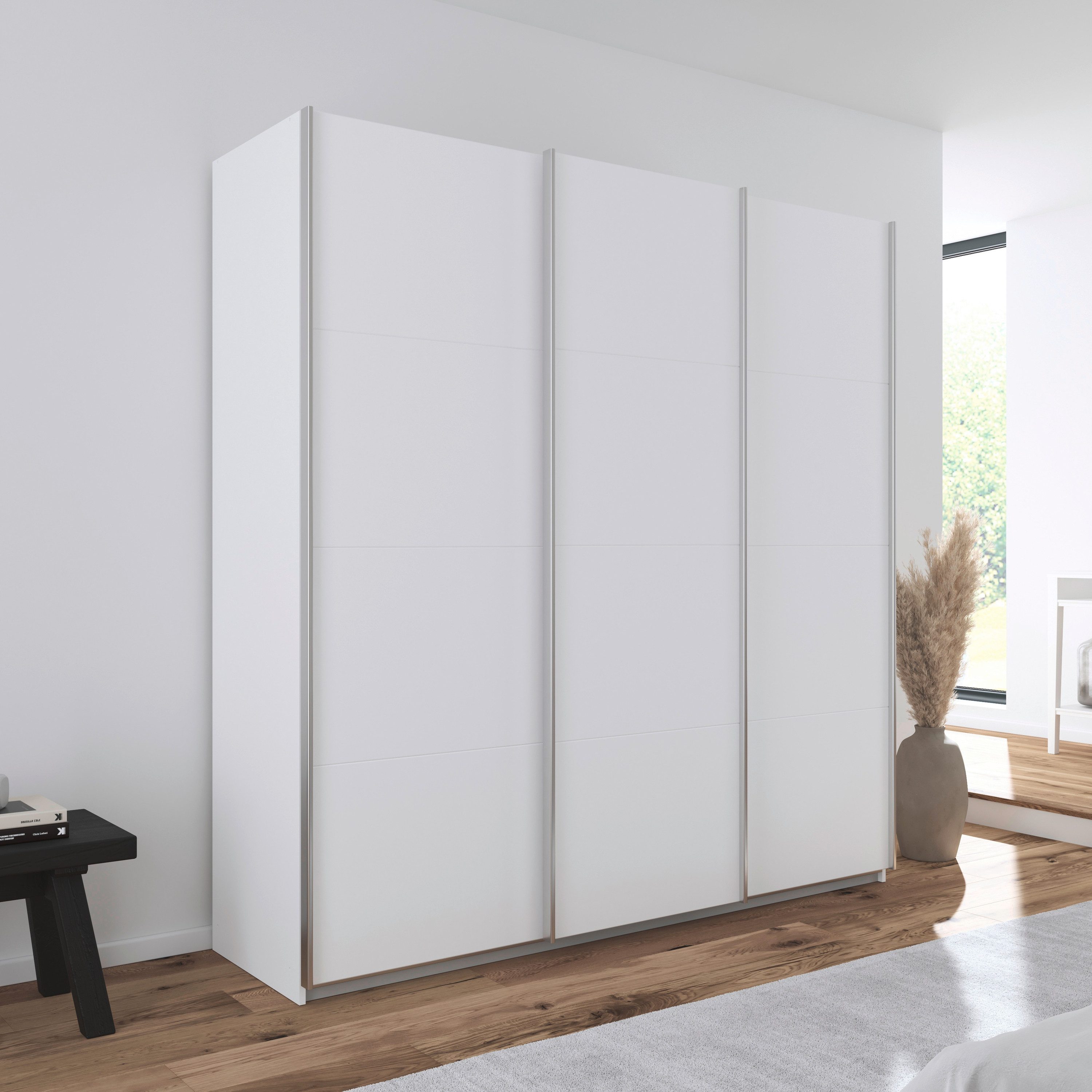 OTTO home Schwebetürenschrank Kleiderschrank Schrank Garderobe AGORDO mit Dekor- oder Hochglanzfront (Breiten 203/271/315/360 cm in drei Griff-Farben - NEU: Farbe SCHWARZ) durchdachte Innenausstattung, in 4 Breiten und 2 Höhen MADE IN GERMANY