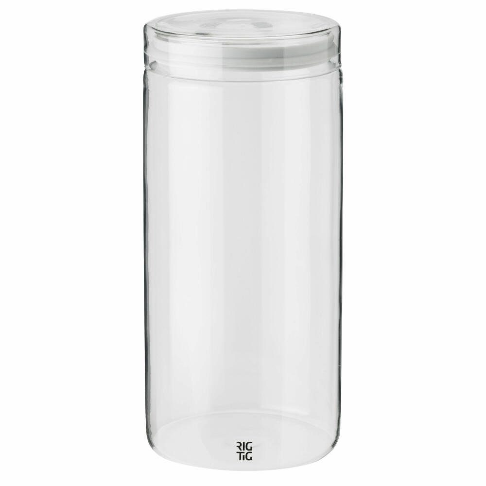 RIG-TIG Vorratsglas Store-It Light Grey, 1.5 L, Borosilikatglas, Silikon