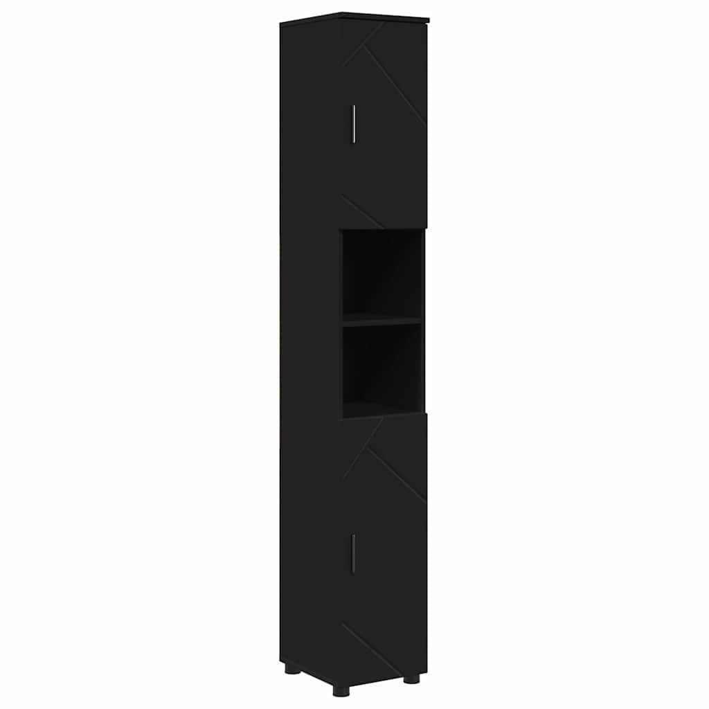 vidaXL Badezimmerspiegelschrank Bad hoher Schrank Schwarz günstig online kaufen