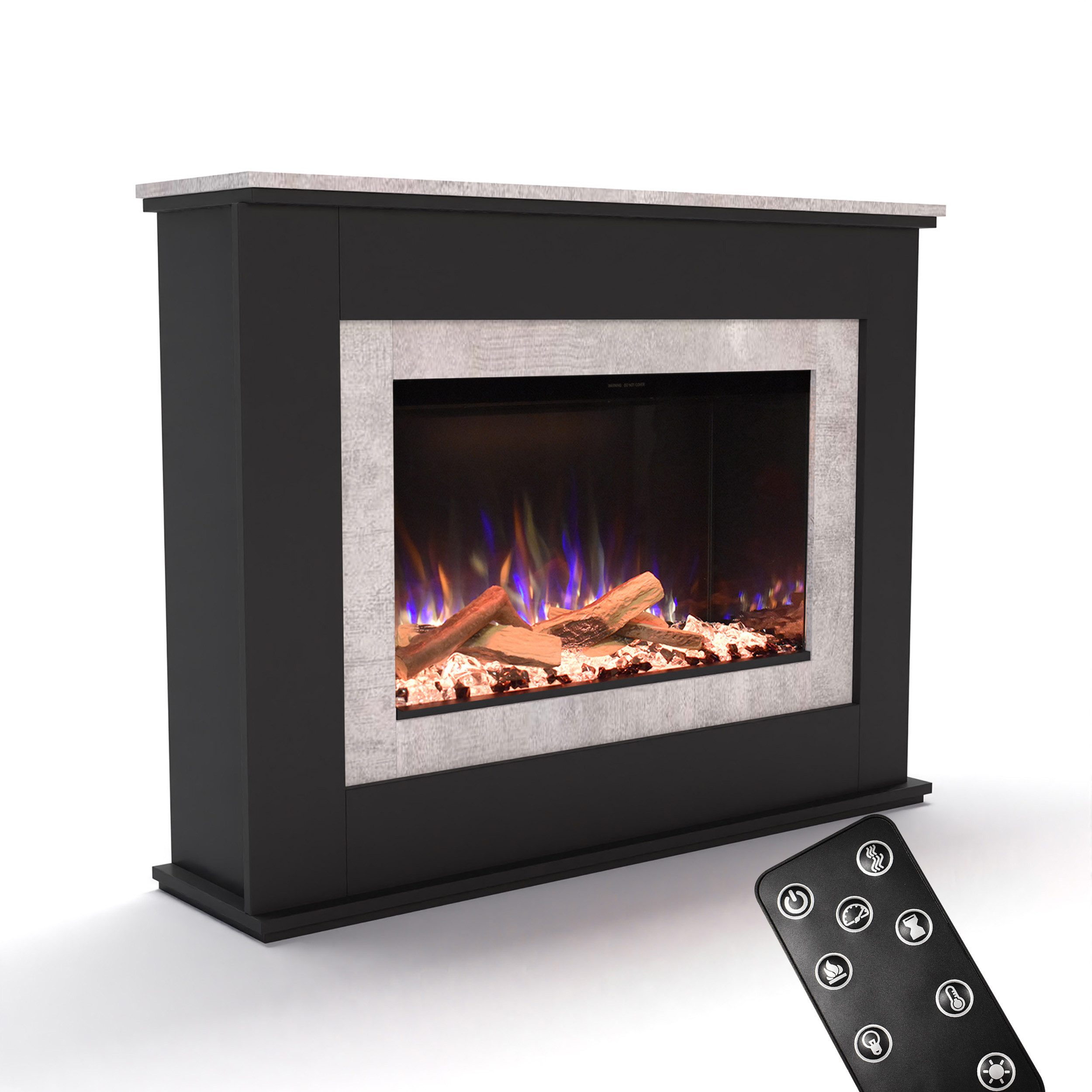 Elektrokamin PR6 E-Motion 3D, Elektrischer Kamin mit 3D Feuer mit Heizung