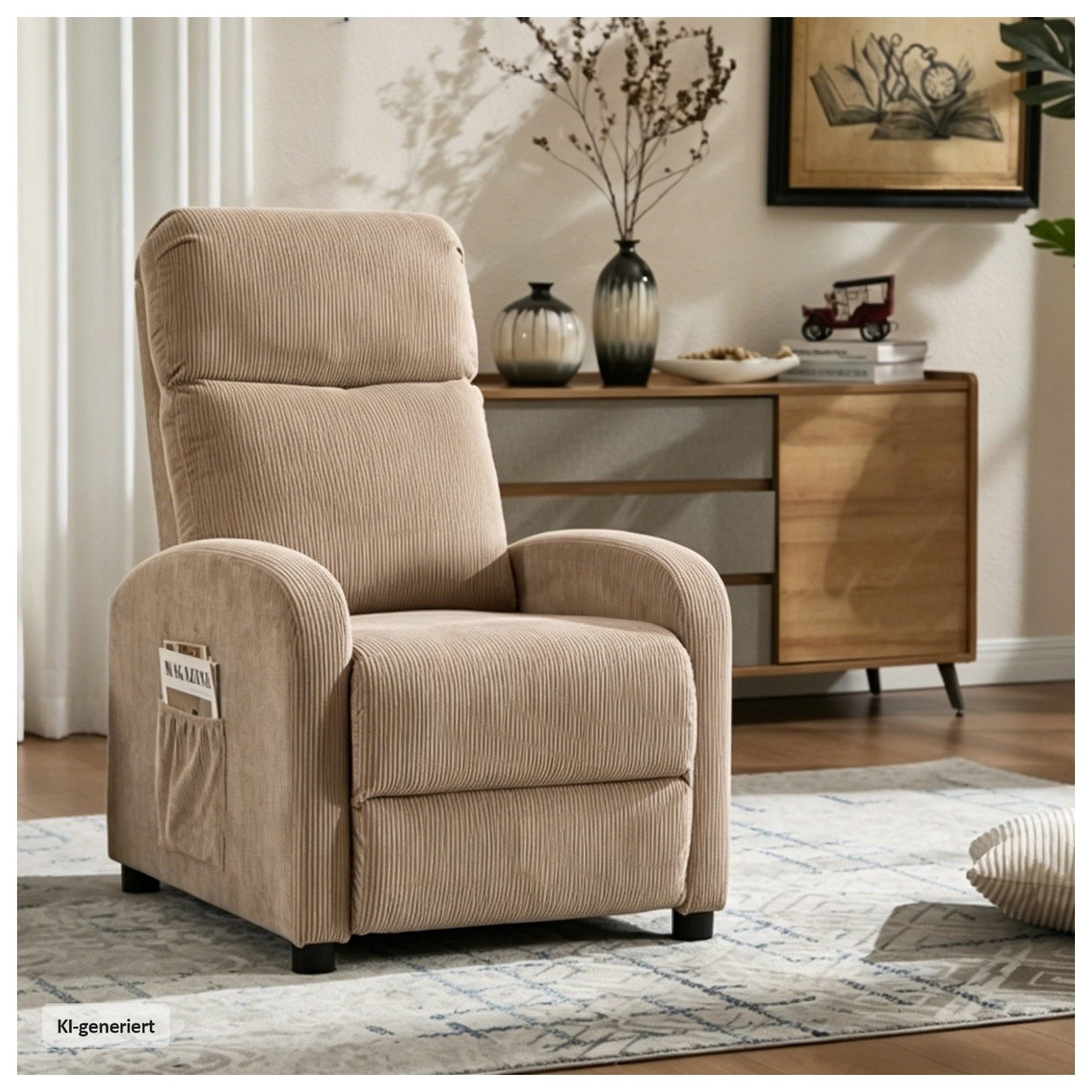 HTI-Living Relaxsessel Liegesessel Jasna Cord Braun (1 Stück, 1-St., 1 Sessel), Fernsehsessel mit Relaxfunktion