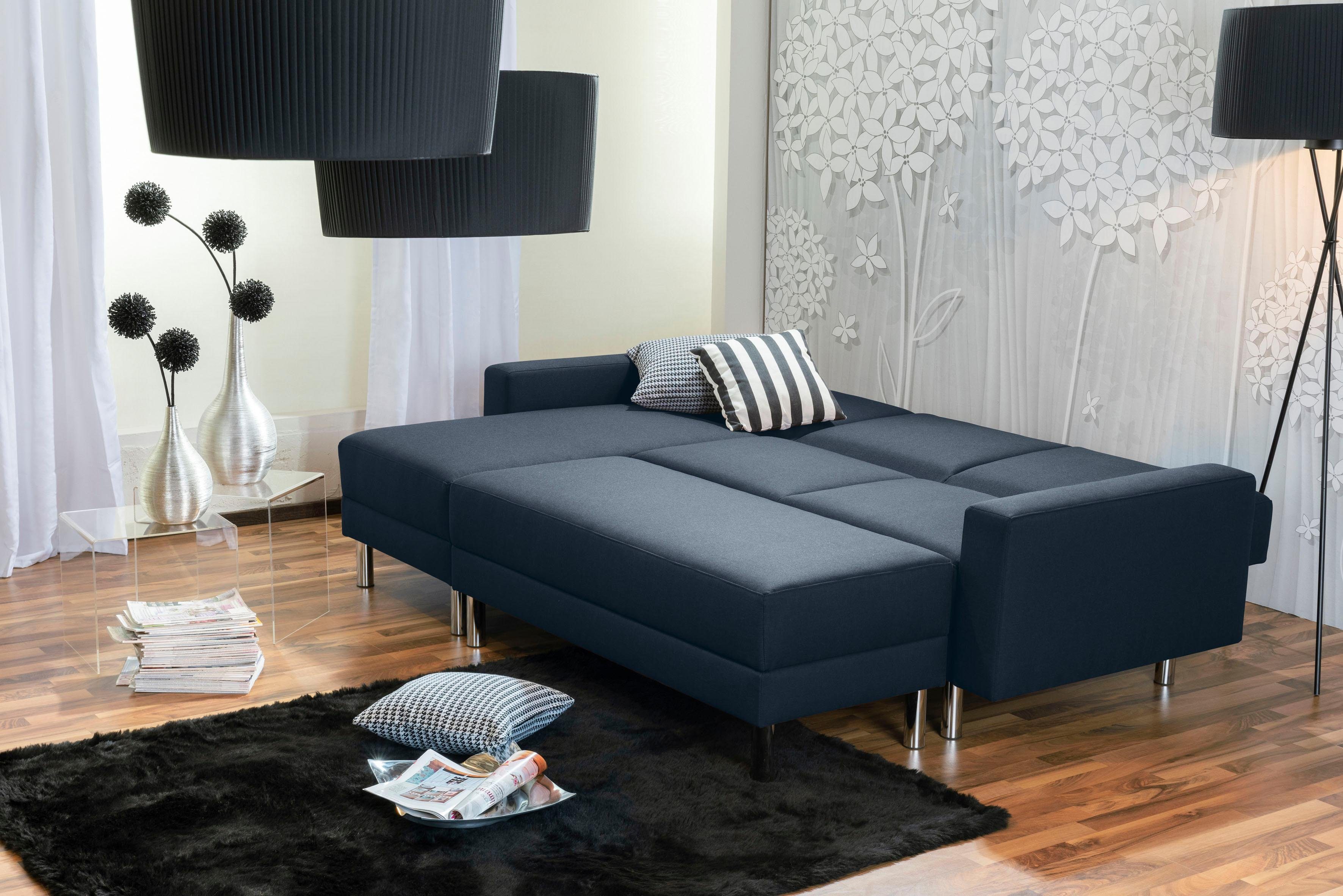 Schlafsofa Stauraumhocker mit inklusive Max Fresh, Just Rückenverstellung, Winzer®