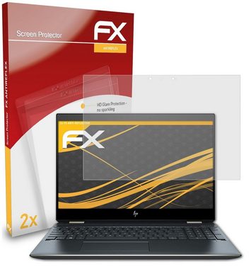 atFoliX Schutzfolie für HP Spectre x360 15-df0106ng, (2 Folien), Entspiegelnd und stoßdämpfend