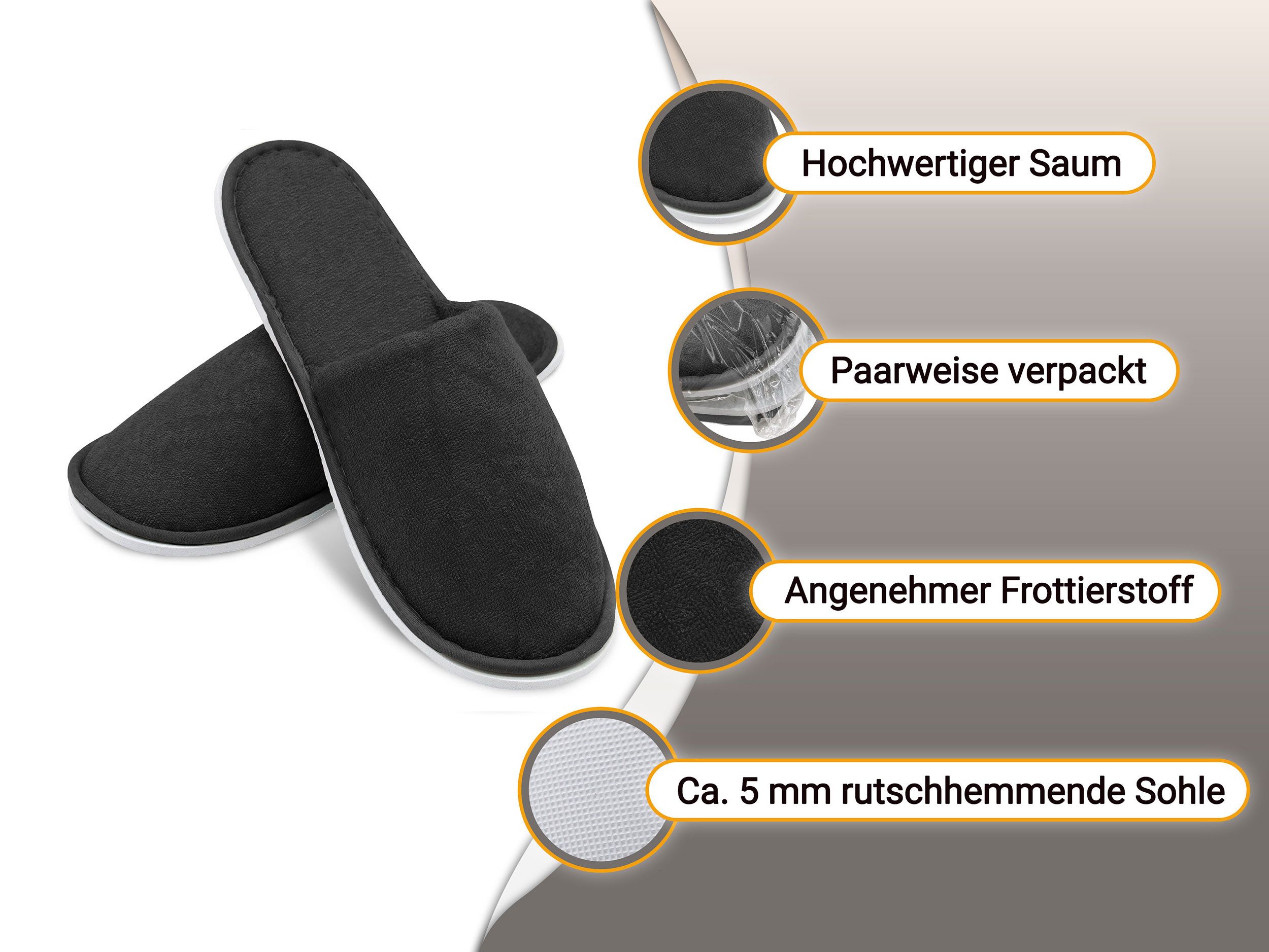 ZOLLNER Pantoffel (10-tlg) 100% Polyester, vom Hotelwäschespezialisten