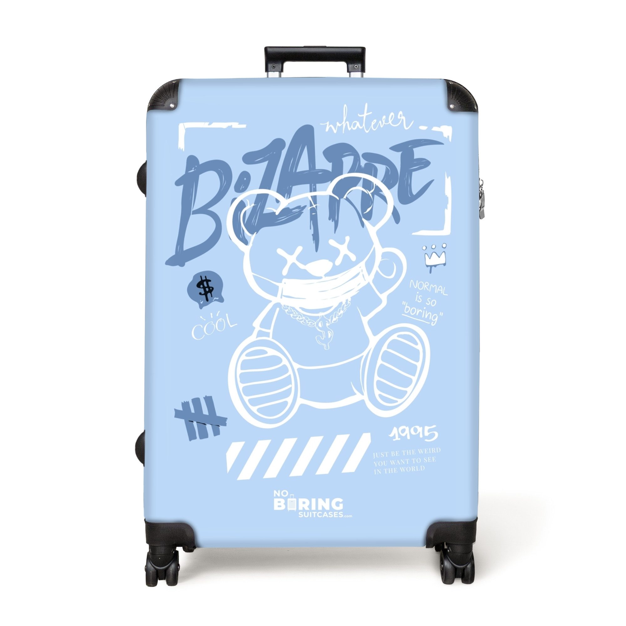 NoBoringSuitcases.com© Hartschalen-Trolley Street Art eines Teddybären günstig online kaufen