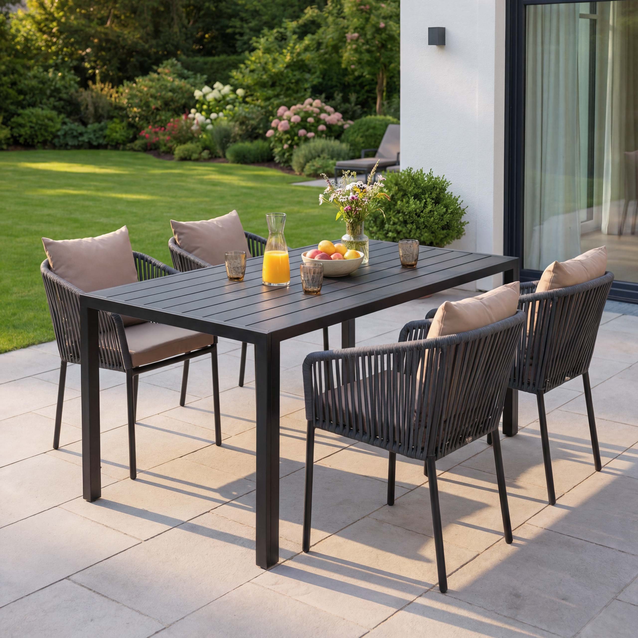 MCW Sitzgruppe MCW-N41-4, (Set, 5-tlg., 5-teilig), Witterungsbeständig und besonders pflegeleicht