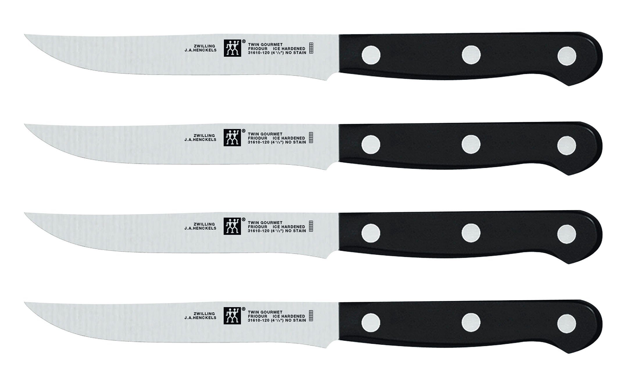 Zwilling Steakmesser ZWILLING TWIN Gourmet Steakmesserset,Messer 4-tlg eisgehärtete Klinge (4 Stück)