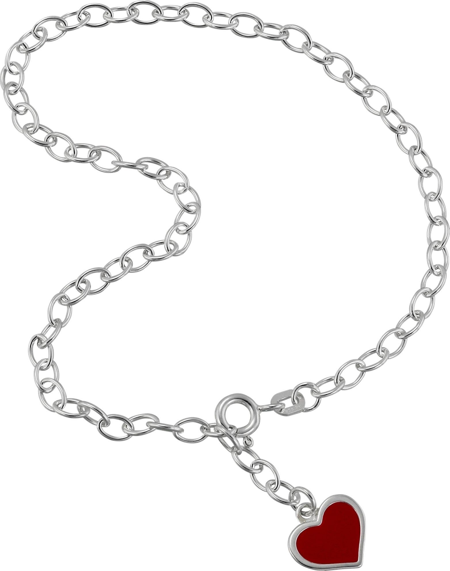 Fußkette mit Anhänger SilberDream Fußkette rot für Damen 925er