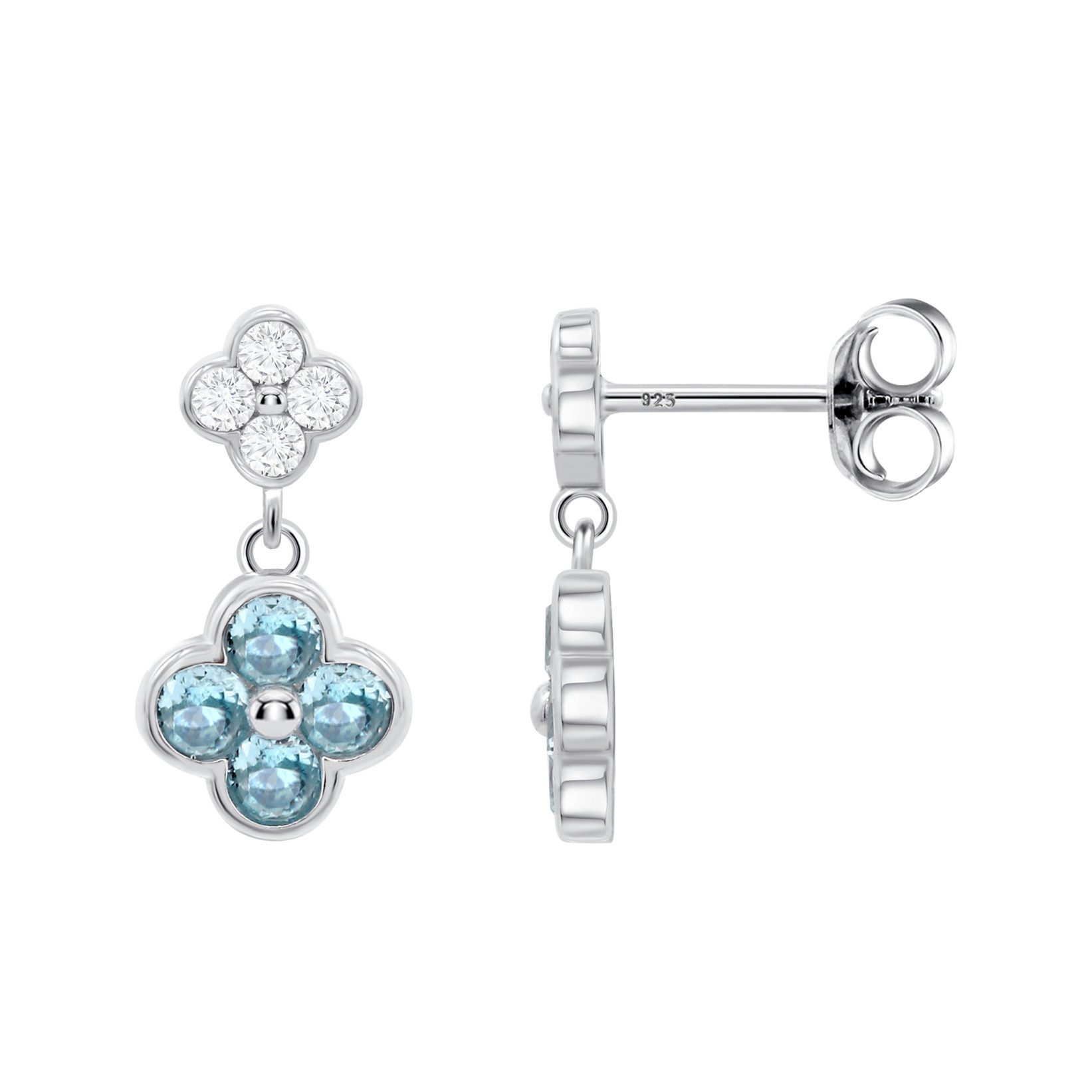 Lotus Paar Ohrstecker LP3932-4/1 925 Silber Zirkonia blau weiß 9 mm Damen