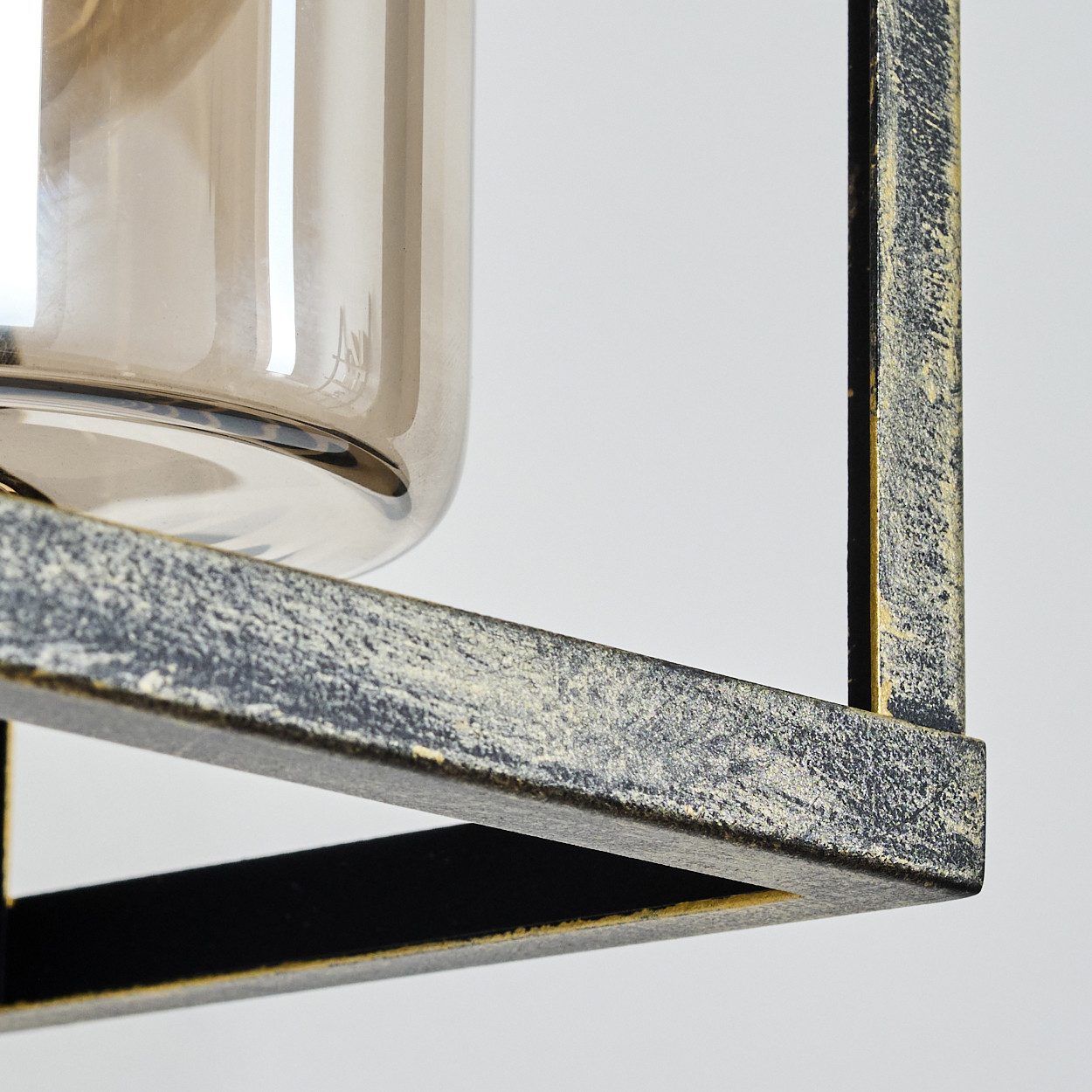 hofstein Außen-Wandleuchte Außenleuchte mit Bewegungsmelder aus Metall/Glas in Schwarz-Gold, ohne Leuchtmittel, Wechselglas Klar, Wandlampe, 1 x E27, ohne Leuchtmittel, IP44