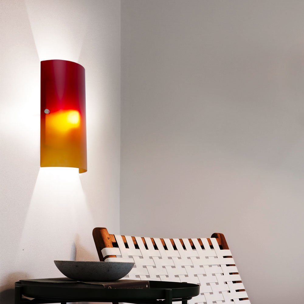 EGLO Wandleuchte, Leuchtmittel nicht Hochwertige inklusive, orange rot Beleuchtung Wand Glas Strahler E14 Leuchte IP20