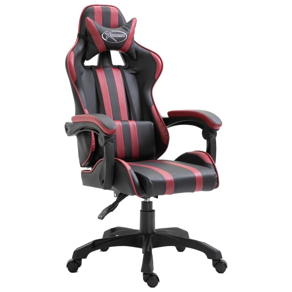 möbelando Gaming-Stuhl 297301 (LxBxH: 61,5x68x122 cm), Schwarz in Weinrot und