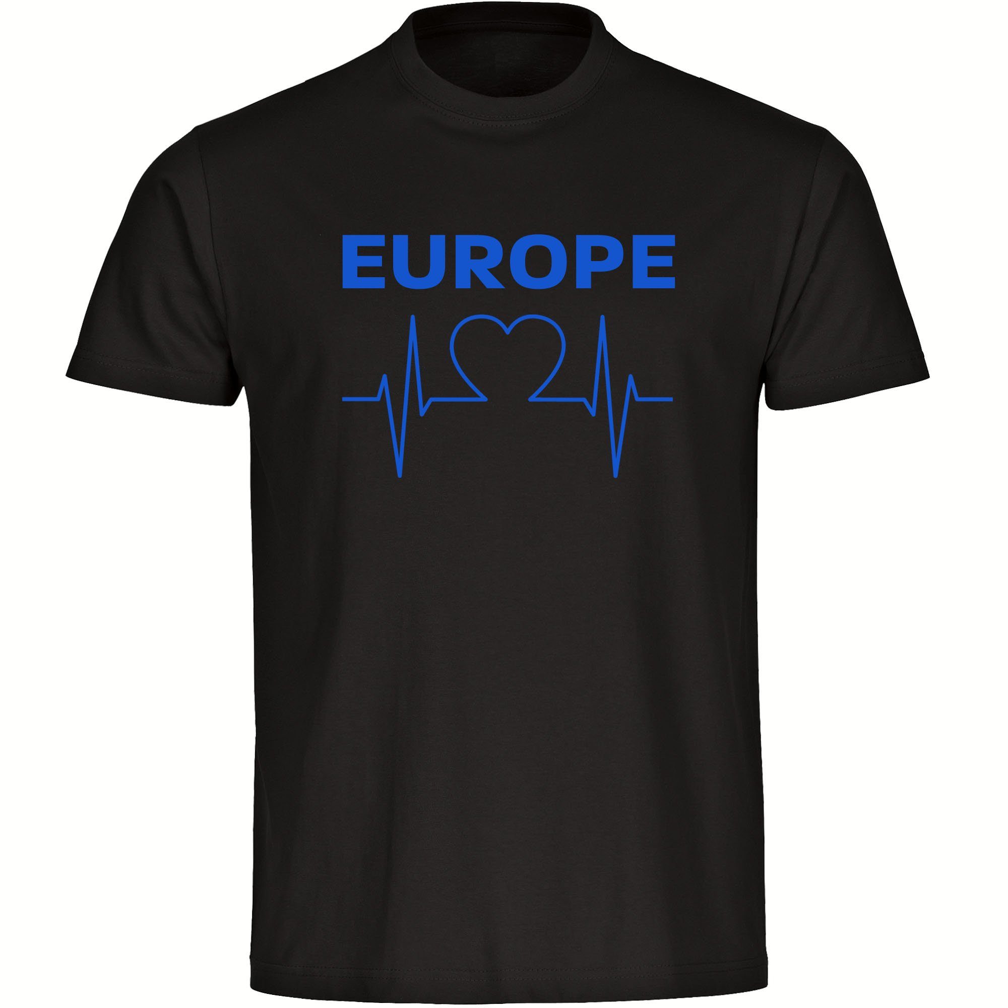 multifanshop T-Shirt Herren Europe - Herzschlag - Männer