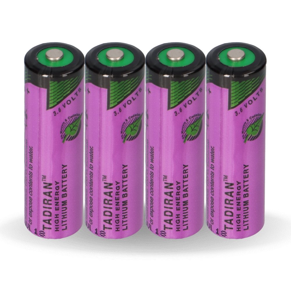 Tadiran 4x Tadiran Lithium 3,6V Batterie SL 760/S AA - Zelle LiSOCl2 2200mAh Batterie