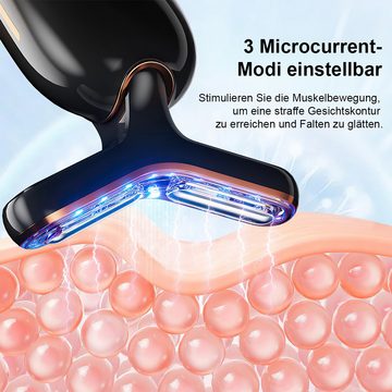 DOPWii Nacken-Massagegerät EMS Microcurrent Facial Instrument, Hals-Gesichtsmassagegerät, mit 3 Intensitätsstufen und 3 Modi, Gesichtsabnahme Tool