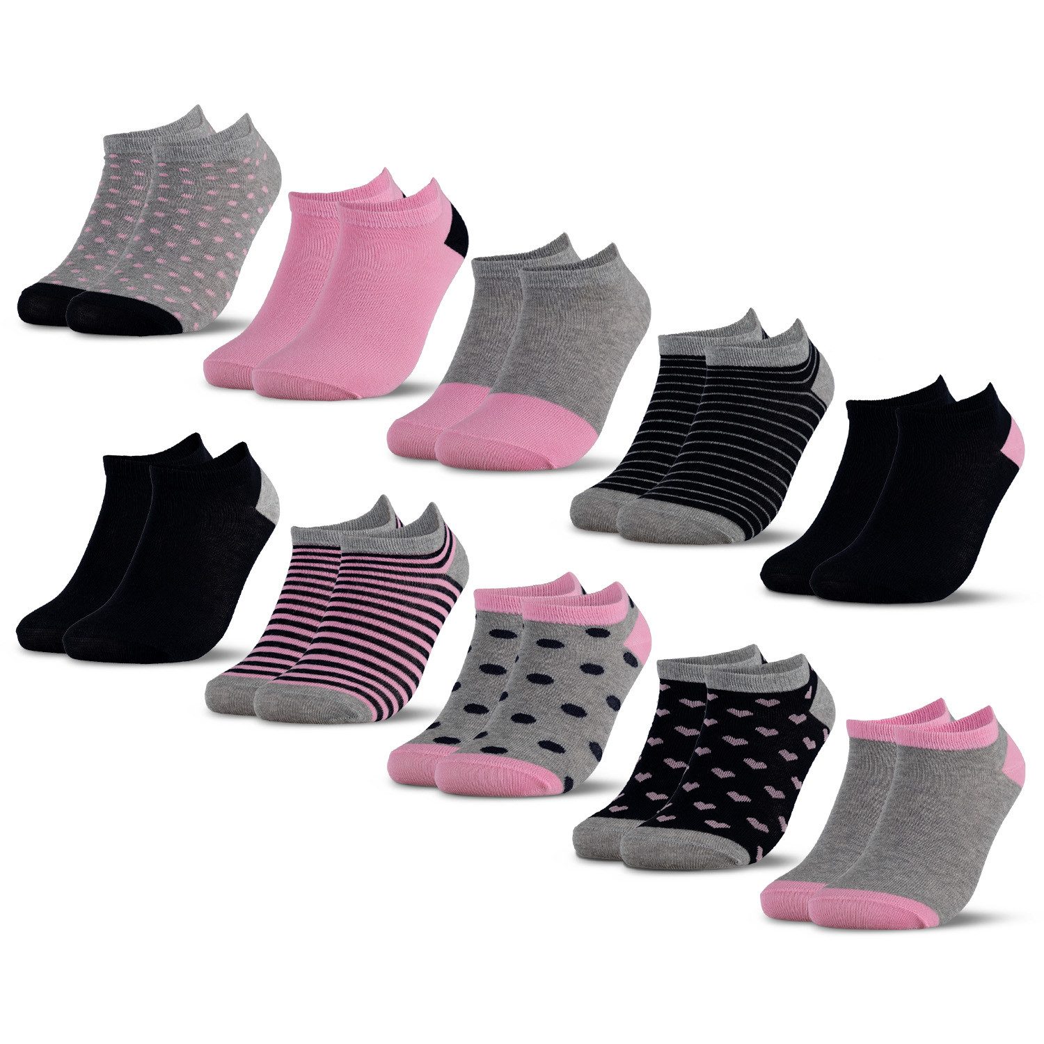 OCCULTO Sneakersocken Occulto Kinder Sneaker Socken 10er Pack (Modell: Mikl) (10-Paar)