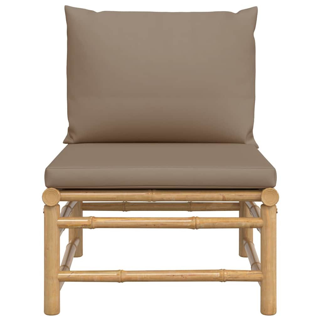 vidaXL Sofaelement Garten-Mittelsofa mit Taupe Kissen günstig online kaufen