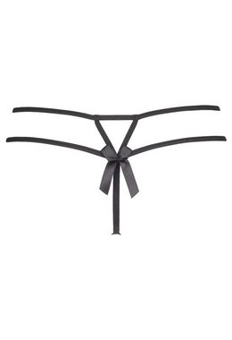 Axami String String in schwarz in Übergrößen Tanga im Latexlook sexy Wetlook (einzel, 1-St)
