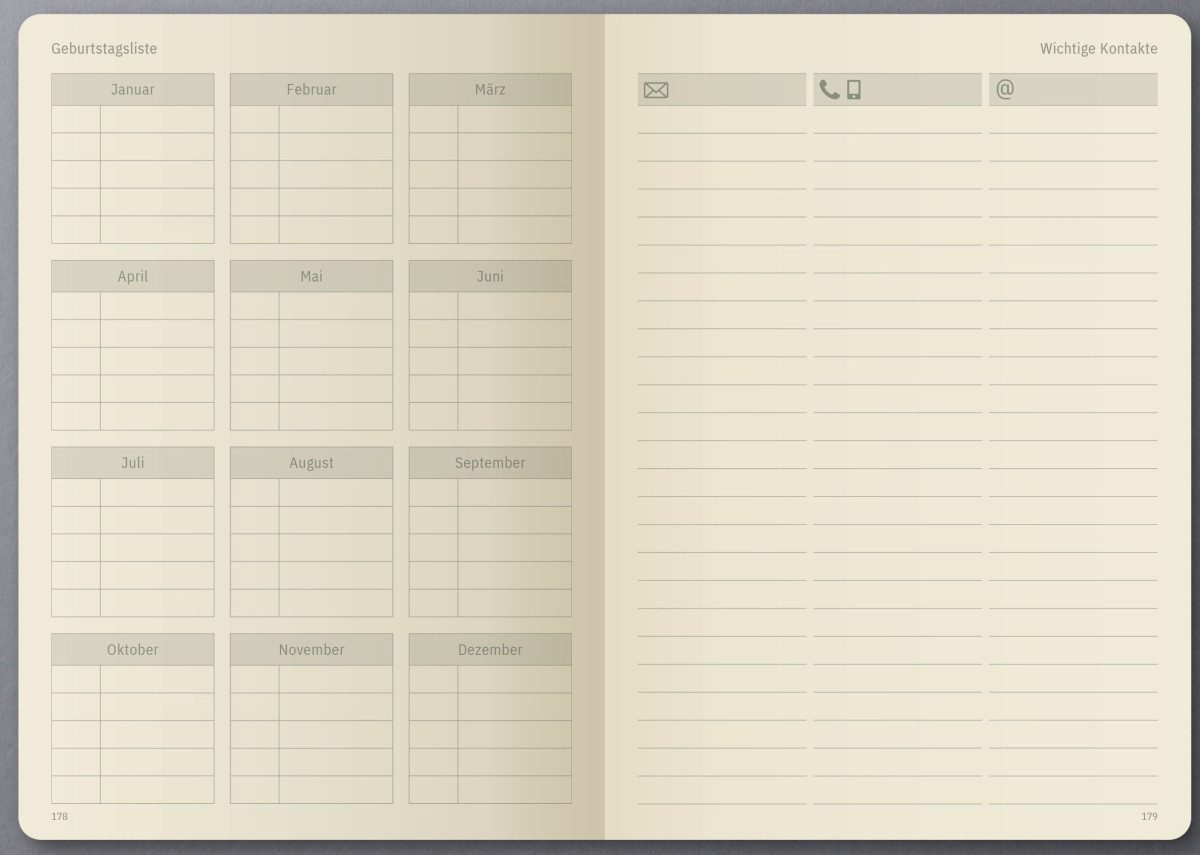 Sigel Buchkalender Tagesplaner Conceptum undatiert (DE) ca. A5 Hardcover 1 Tag/Seite blac