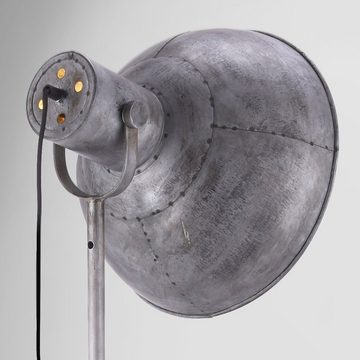 etc-shop Stehlampe, Leuchtmittel nicht inklusive, Stehleuchte höhenverstellbar Retro Scheinwerfer Standleuchte silber