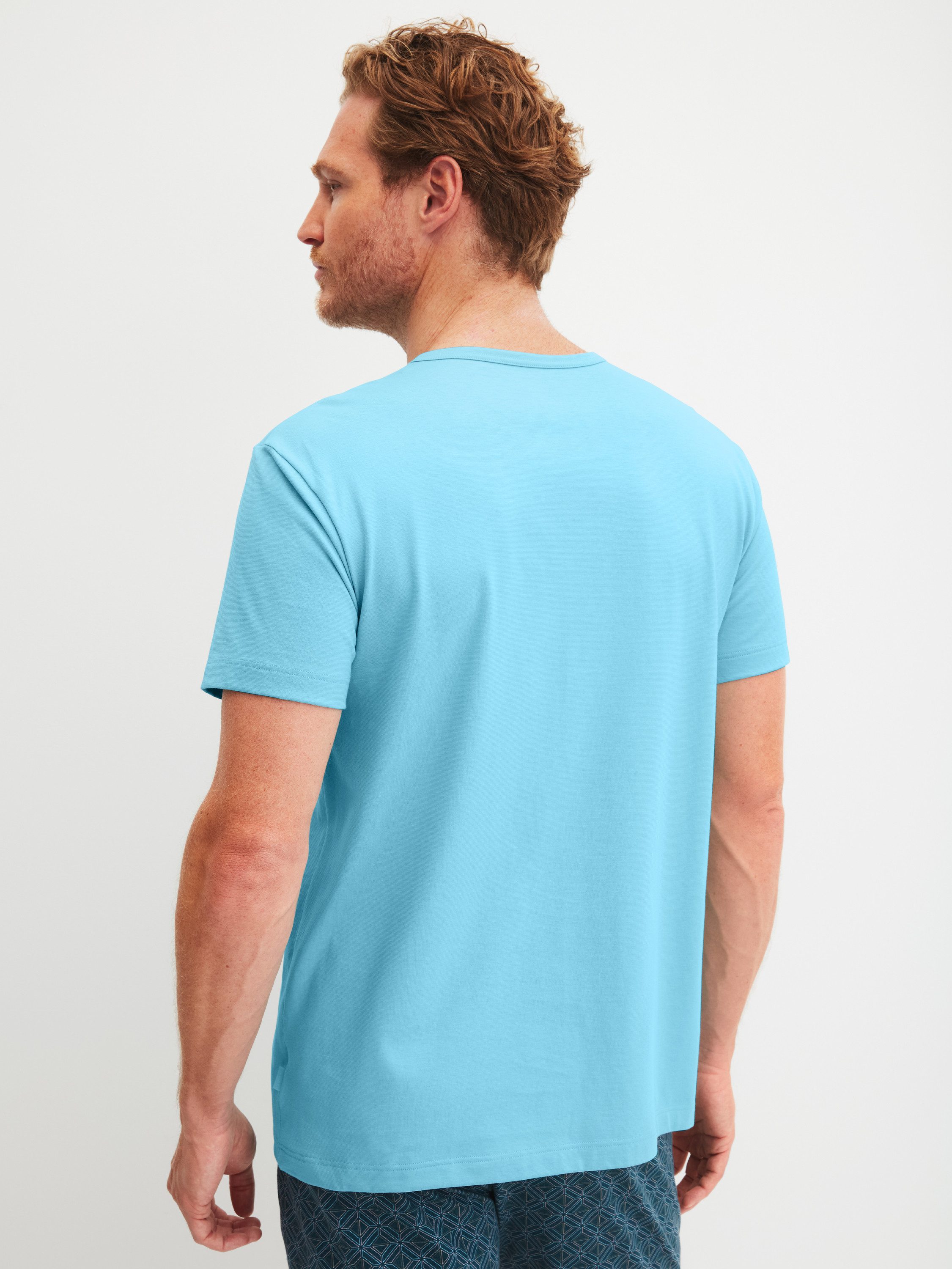 CALIDA Kurzarmshirt RMX Sleep Leisure Herren (1-tlg) aus Baumwolle, Single Jersey-Qualität, langlebig