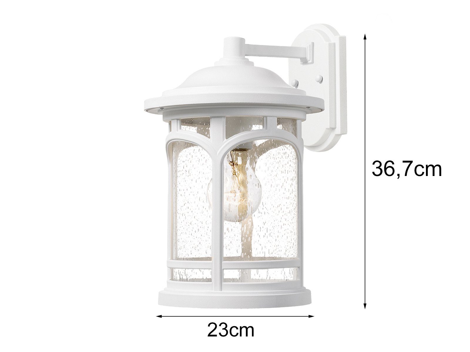 QUOIZEL LED Außen-Wandleuchte, LED wechselbar, warmweiß, Landhausstil Haus-wand beleuchten Außen Carport Beleuchtung, Höhe 37cm