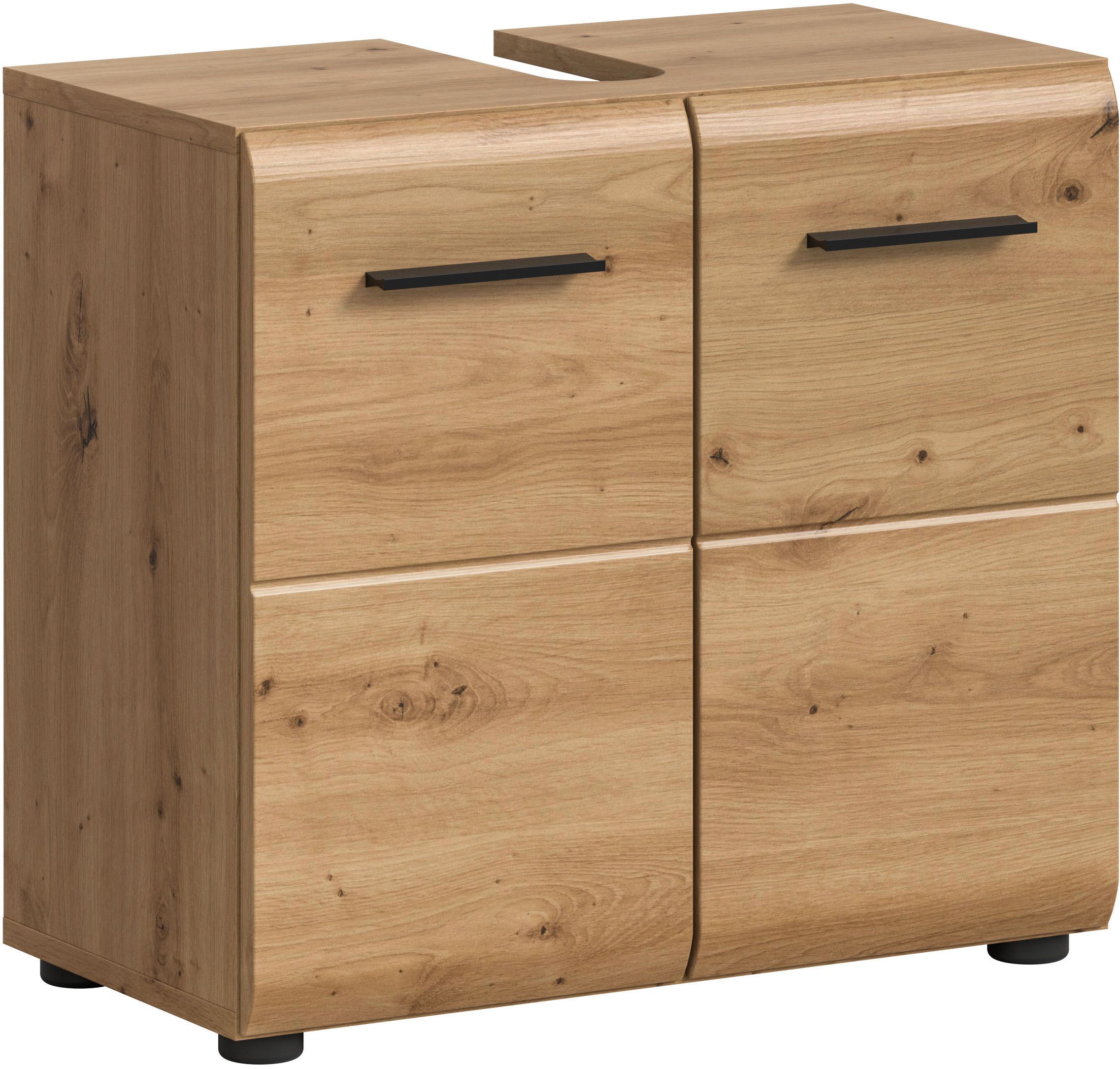 INOSIGN Waschbeckenunterschrank FLORENZ, TOPSELLER!, Breite 60cm, 1 Einlegeboden, 2 Fächer (1-St., TOPSELLER) mit Siphonausschnitt, Badmöbel, Badschrank, Schrank, Kommode, Bad