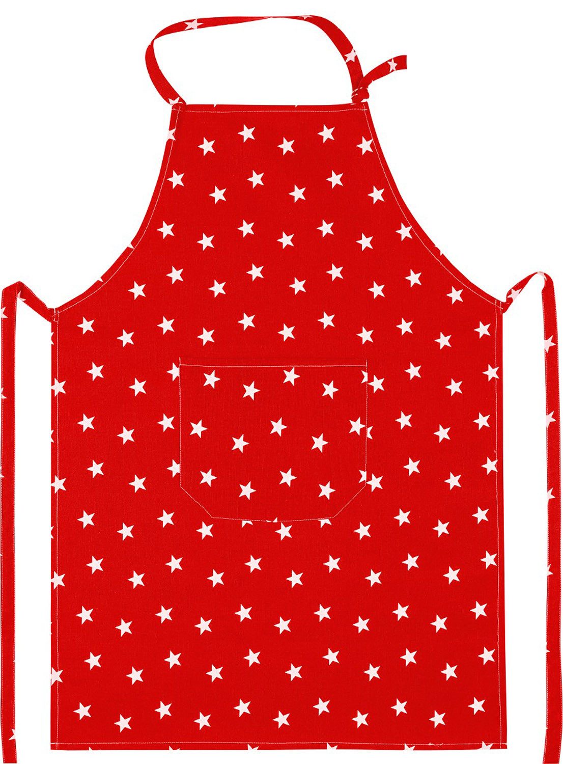 Kracht Kochschürze Sternchen, (Set, 1-tlg., Set), Nackenband und aufgesetzte Tasche ca.70x90cm Baumwolle