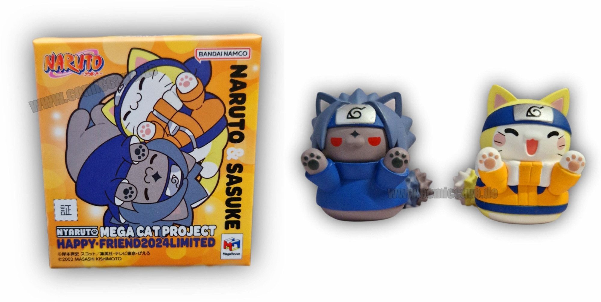MegaHouse Actionfigur Naruto Shippuden Mega Cat Project Nyaruto! Naruto & Sasuke Happy Frien