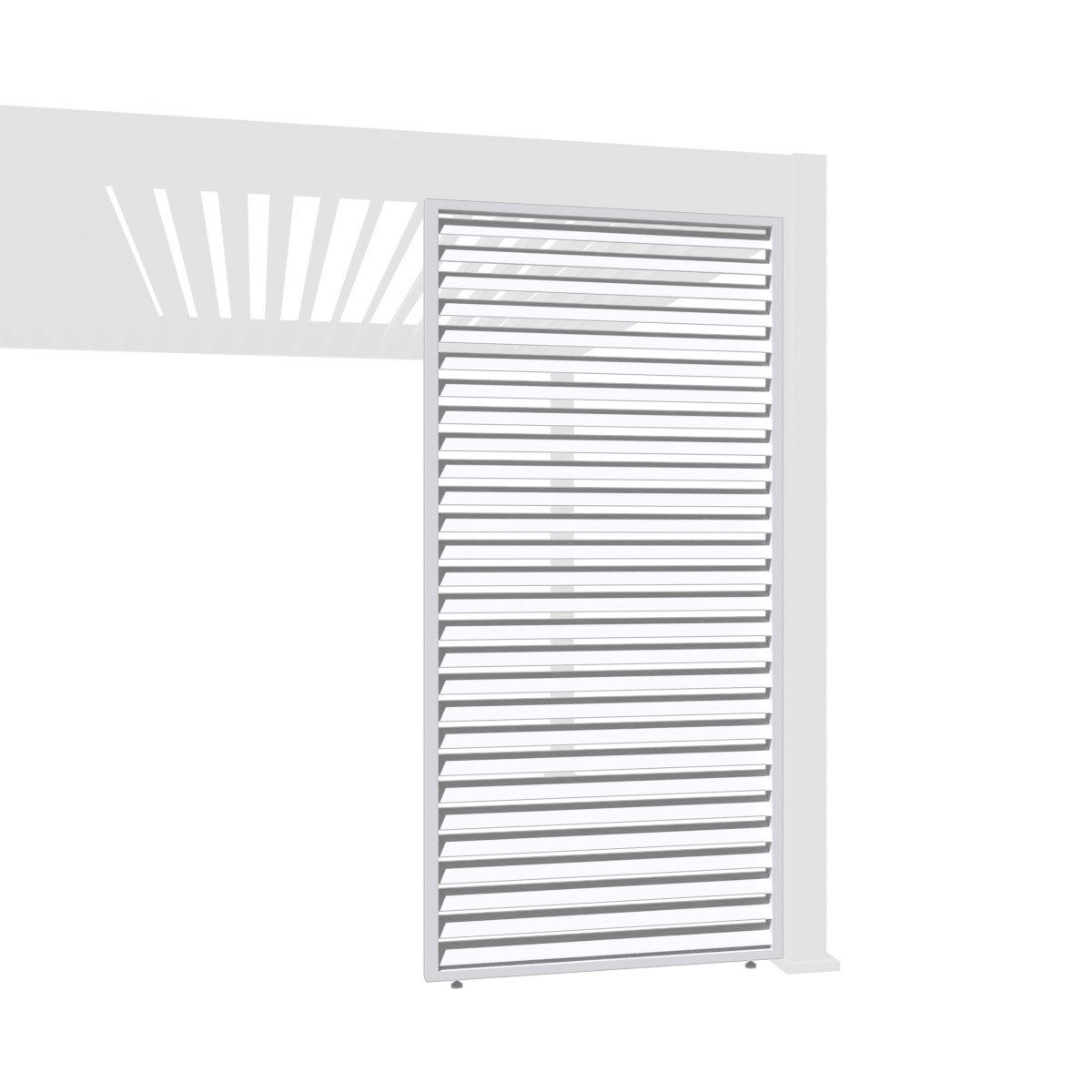 Weide Pavillonseitenteil Horizontale Lamellenwand für Pergola aus Aluminium 3 Maße Weiß, 93x234 cm