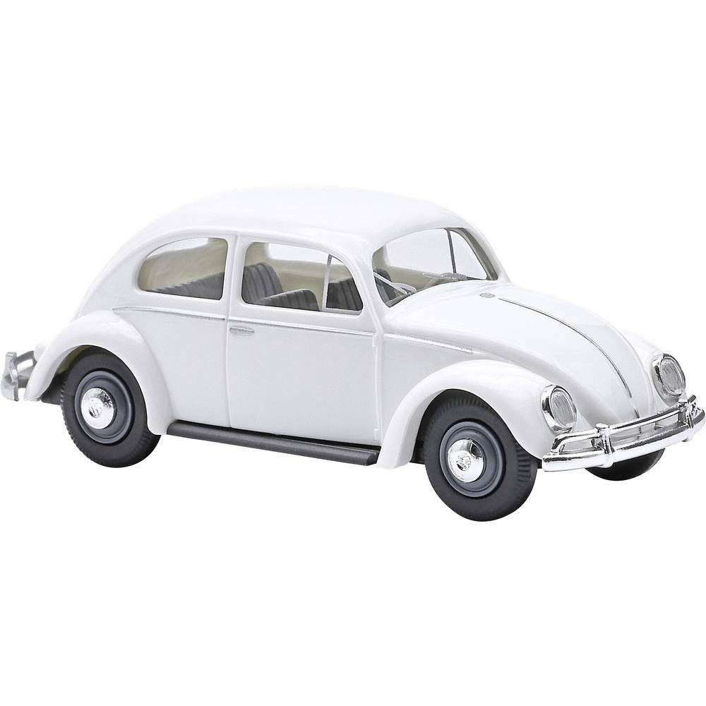 Busch Modelleisenbahn-Straße 52956 H0 PKW Modell Volkswagen (VW) Käfer mit Ovalfenster, Weiß