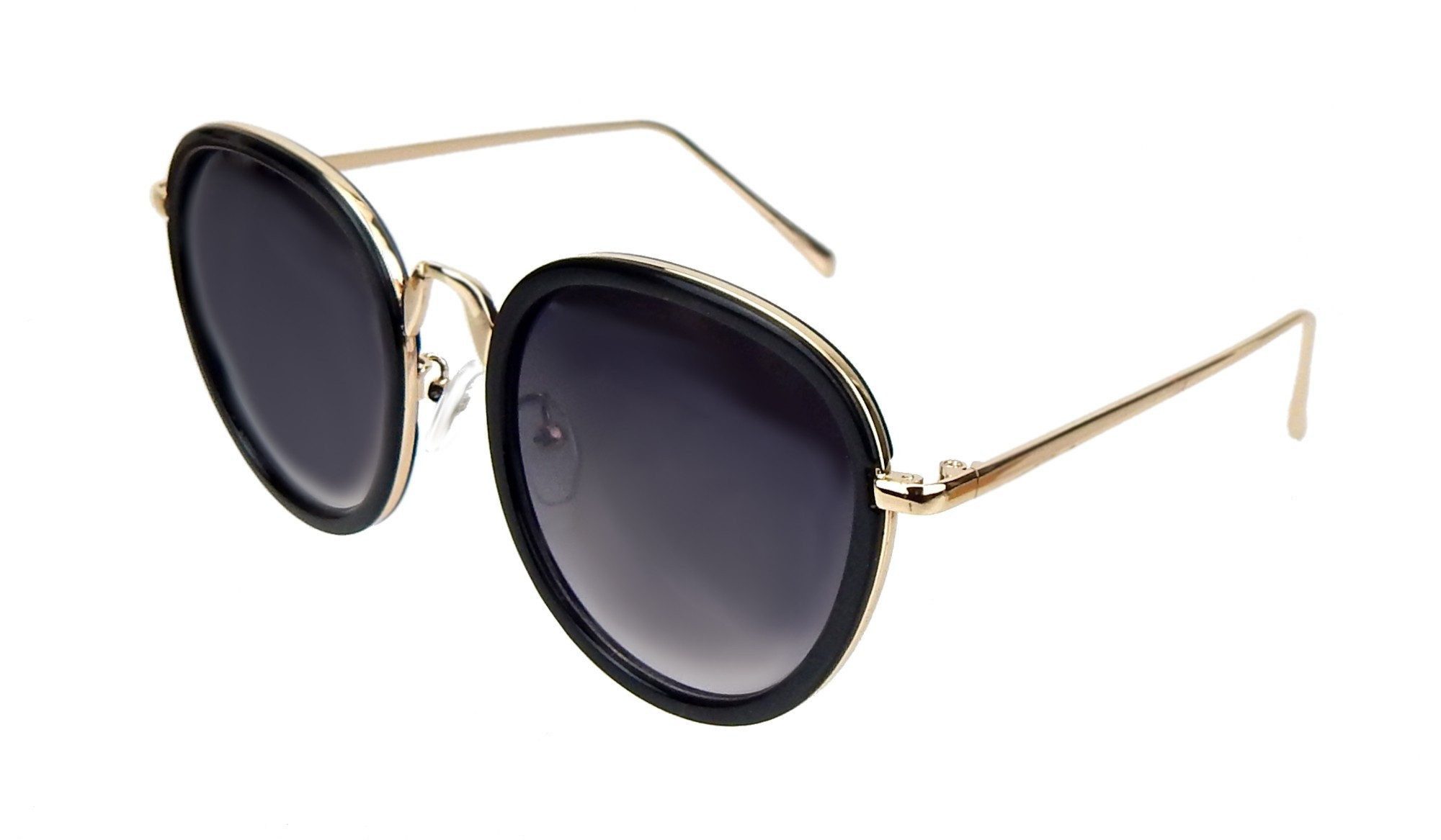 Ella Jonte Sonnenbrille Oval Schwarz Gold UV400 inkl. Stoff-Etui günstig online kaufen