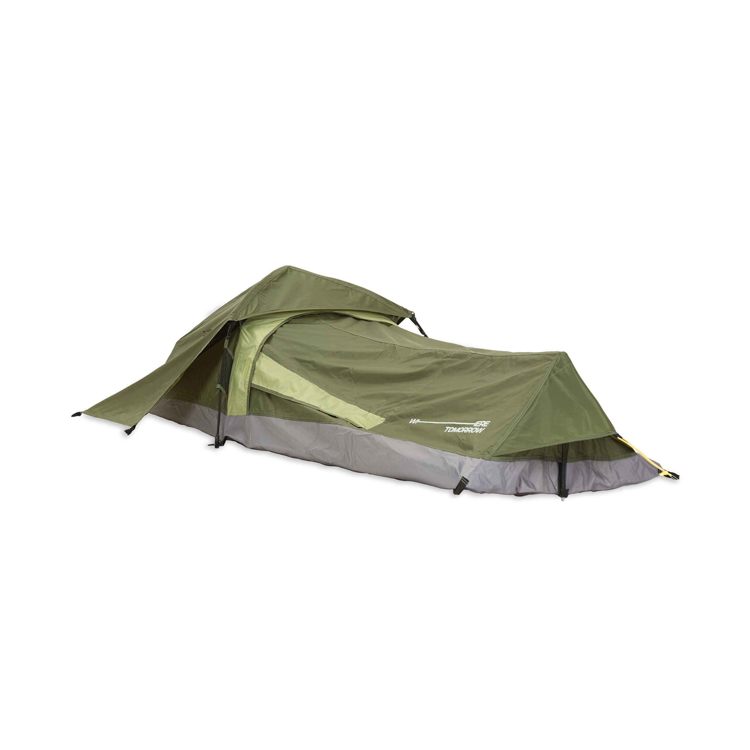 Lumaland Pyramidenzelt Solo-Zelt Pop Up Wurfzelt 220x80x50cm, Personen: 1, 1-Personen Camping Festival ultraleicht