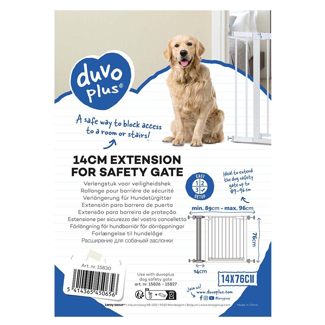 DUVO+ Türschutzgitter Duvoplus Verlängerung für Türgitter - weiß Breite: 14 cm