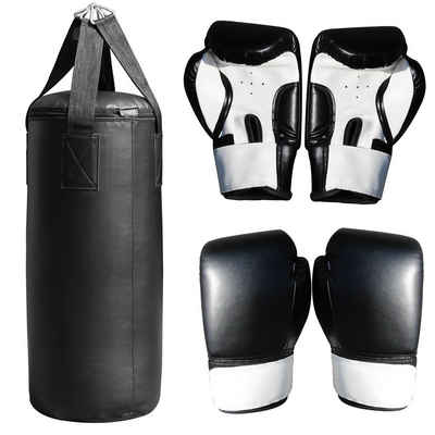 Feel2Home Boxsack Boxsack 60CM gefüllt 9KG + Handschuhe Sandsack Boxen Rocky Training, Hohe Robustheit