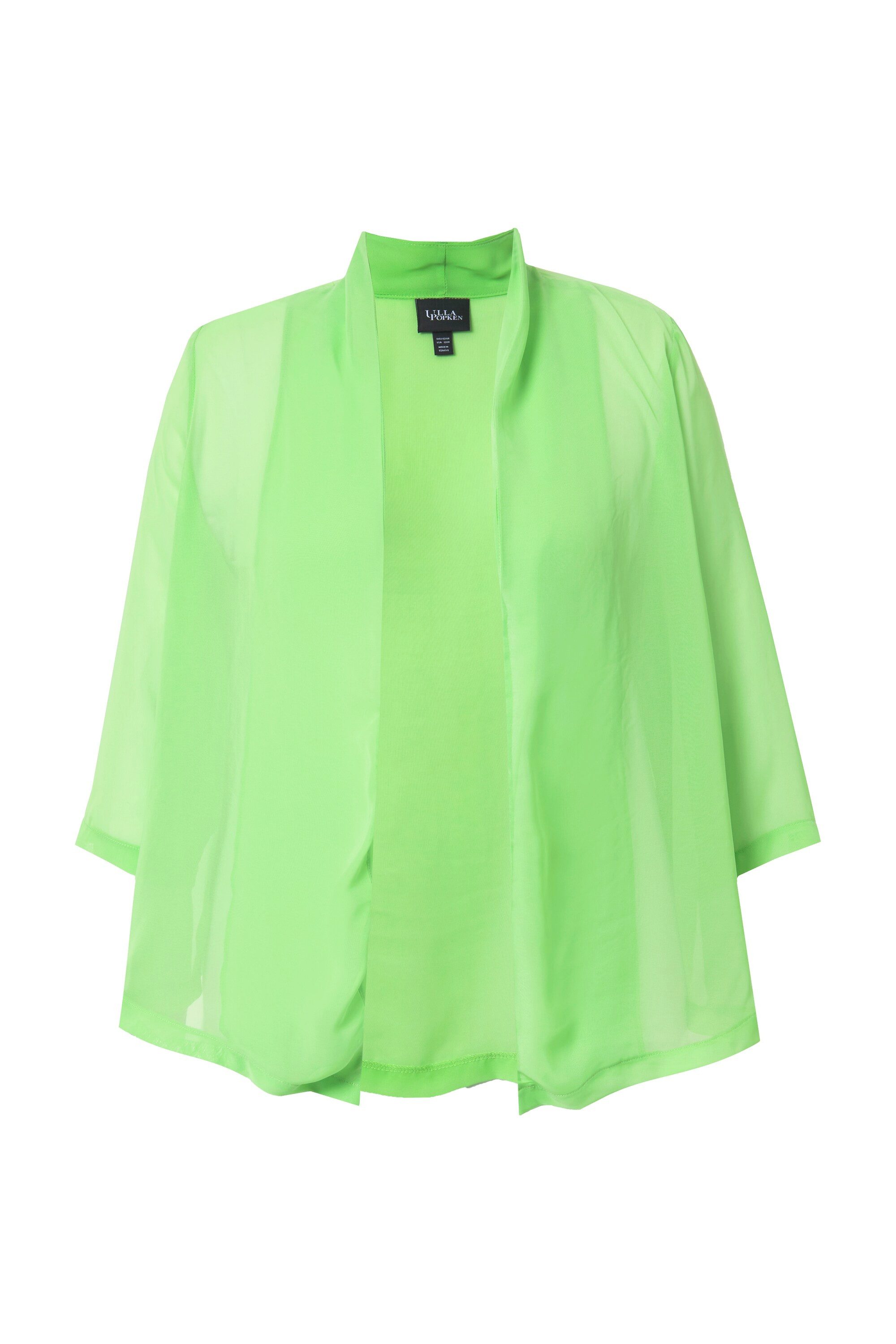 Ulla Popken Kurzjacke Chiffonjacke Oversized Schalkragen 3/4-Arm günstig online kaufen