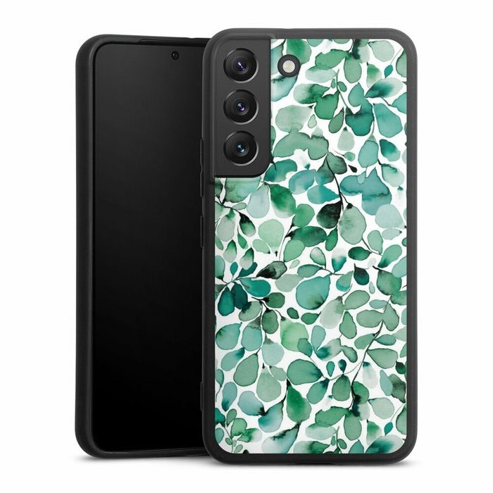 DeinDesign Handyhülle Pastell Wasserfarbe Blätter Watercolor Pattern Leaffy Leaves Samsung Galaxy S22 Silikon Hülle Premium Case Handy Schutzhülle
