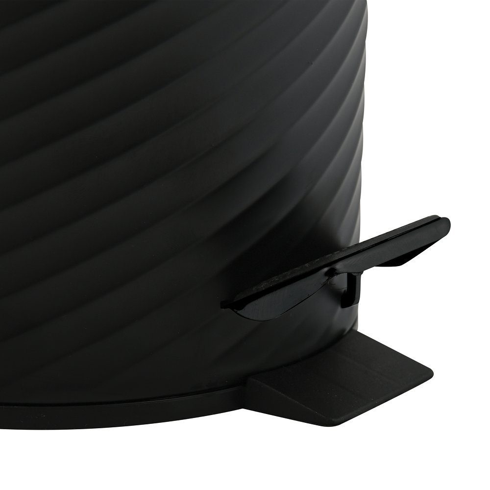spirella Kosmetikeimer AJAN, Treteimer mit herausnehmbarem Inneneimer, Oberfläche mit originellem 3D-Effekt, 3L, schwarz