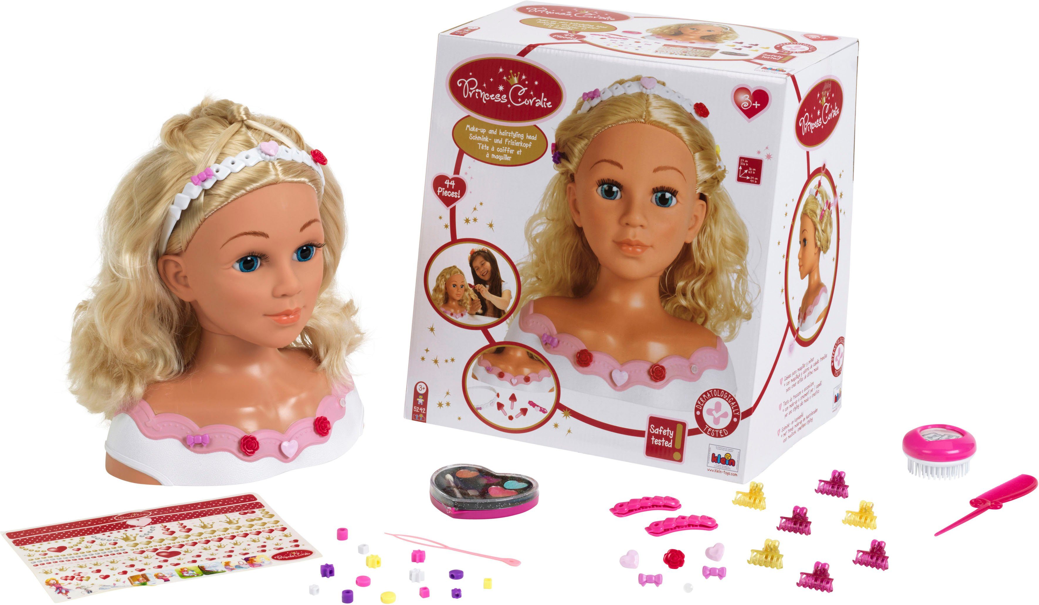 Klein Frisier- & Schminkkopf Princess Coralie, Rose