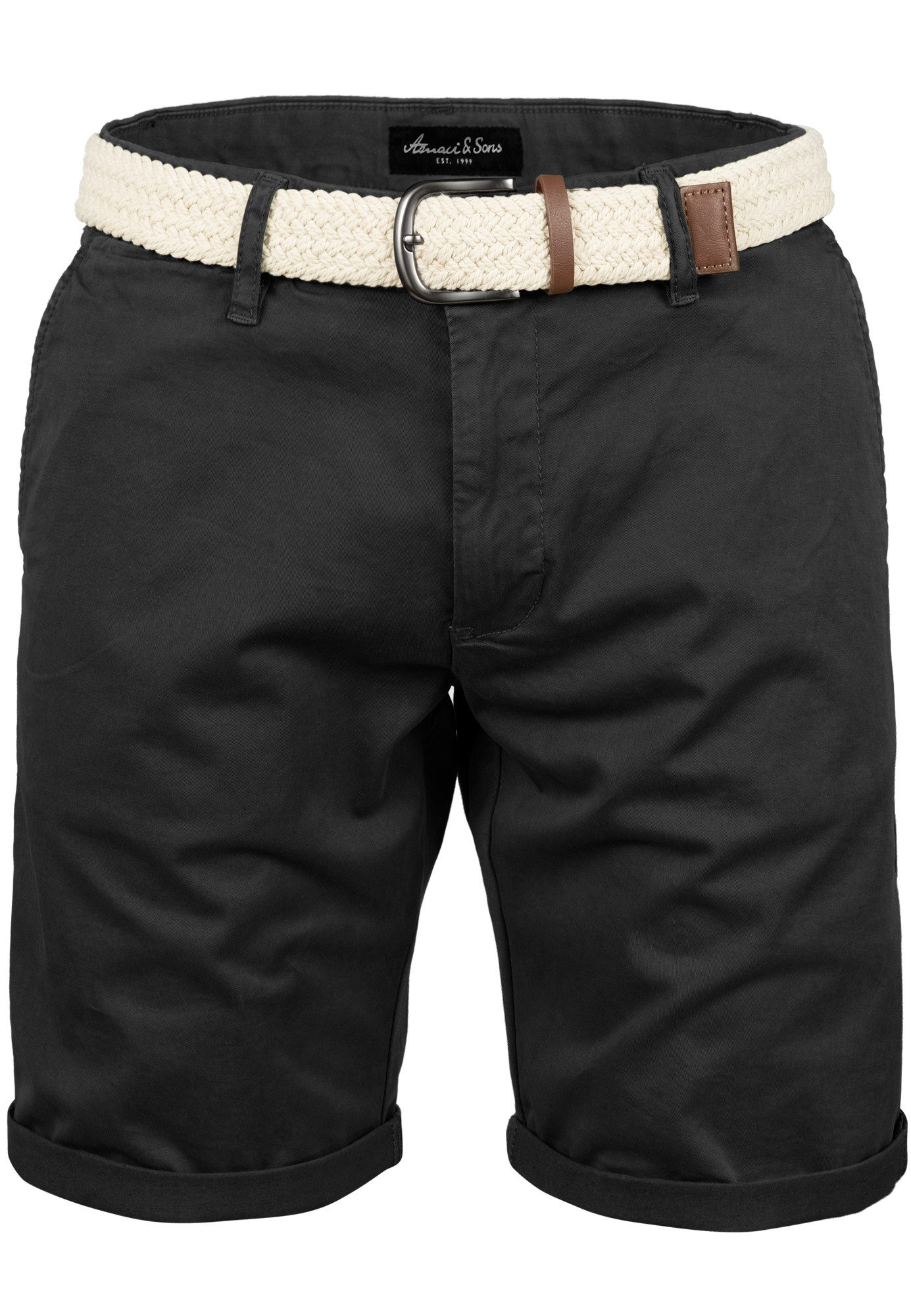 Amaci&Sons Chinoshorts BERWYN Chinoshort inkl. Gürtel Herren Bermuda Short Hose Regular Fit inkl. Gürtel