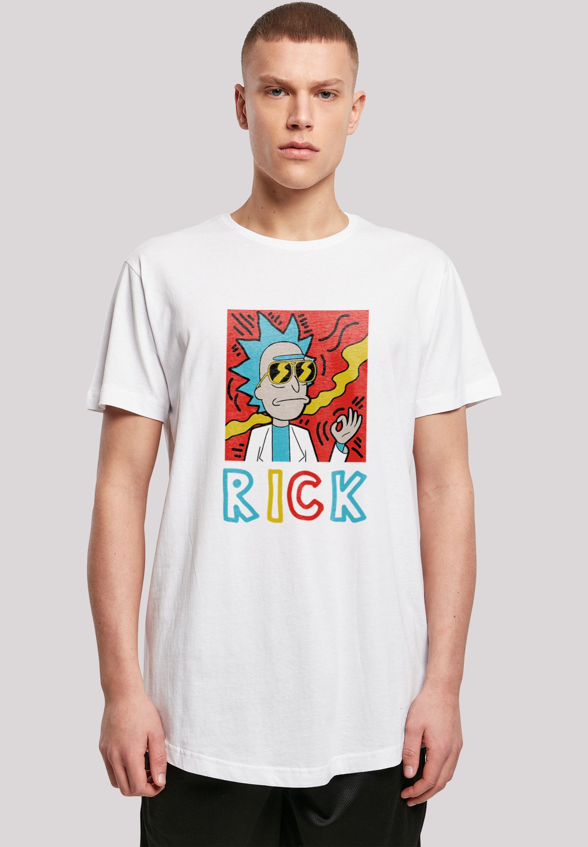 Herren Shirts F4NT4STIC T-Shirt Long Cut T-Shirt Cool Rick - Rick and Morty