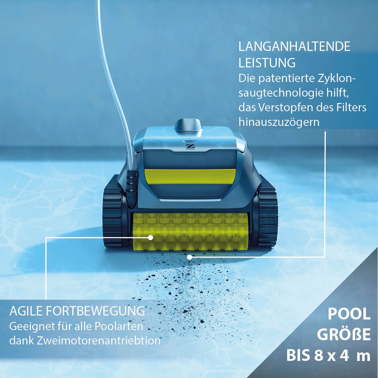 ZODIAC® Poolroboter »Sweepy«, (Akku Pool Reiniger), Corded