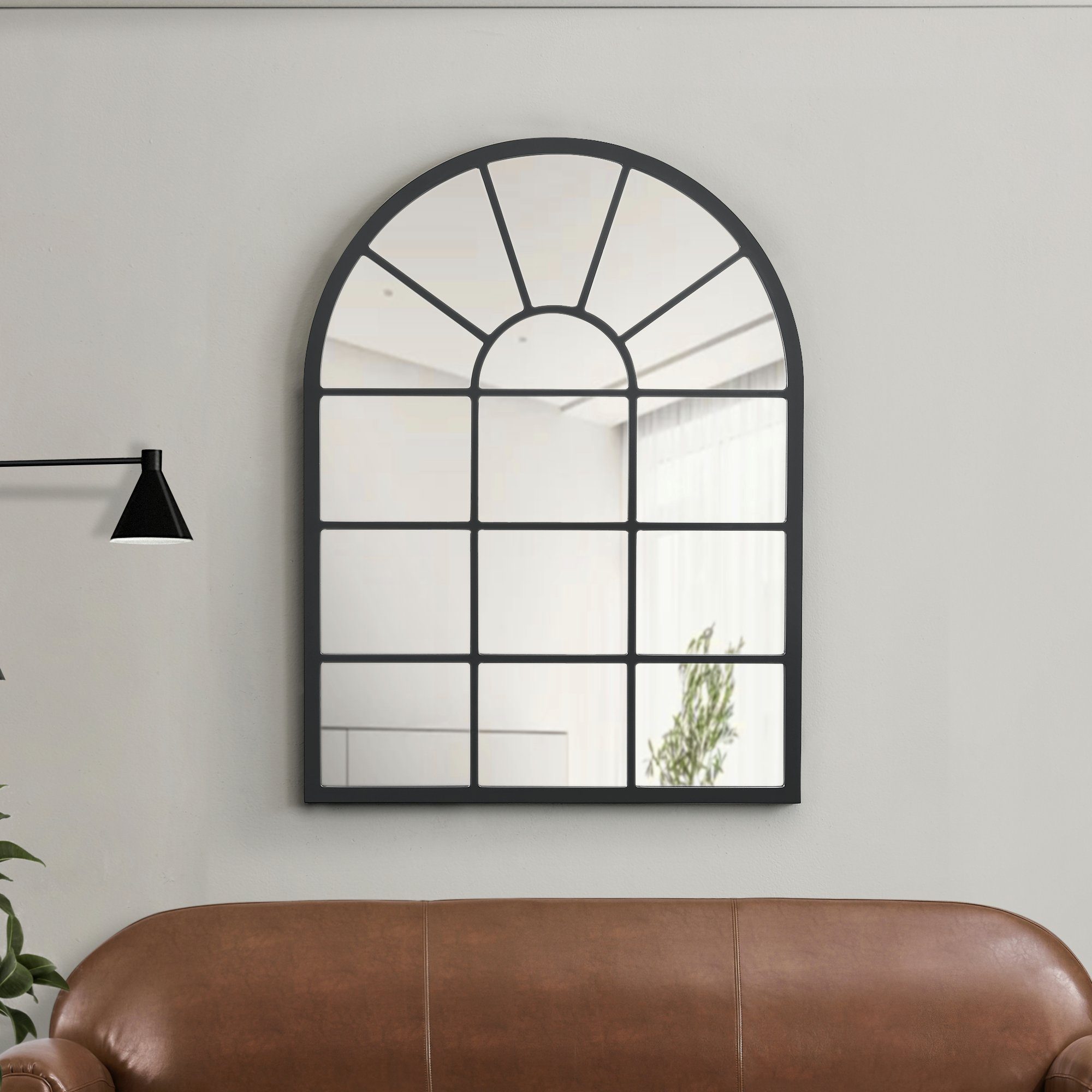 en.casa Wandspiegel, »Villalago« 80 x 60 cm Schwarz, matt günstig online kaufen