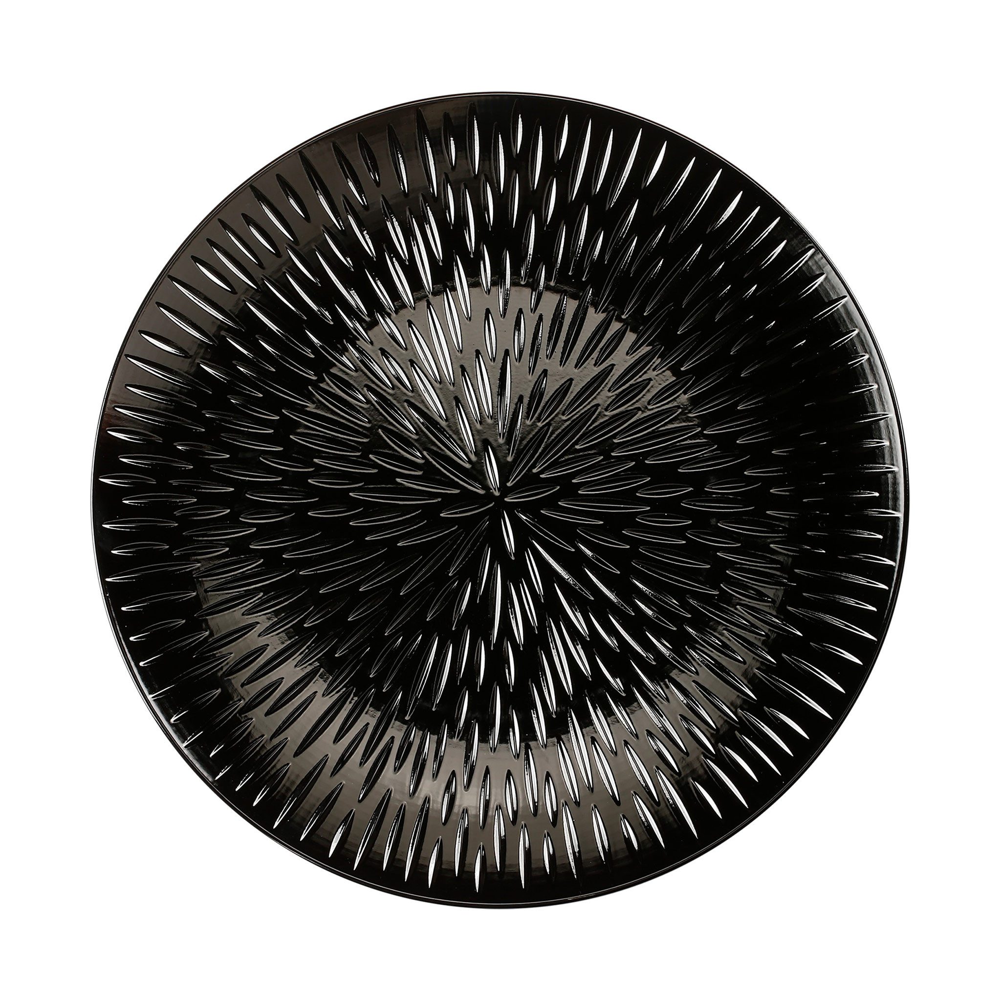 MAGIC by Inge Dekoteller, Dekoteller 33cm Kunststoff mit Strahlen Muster - Schwarz