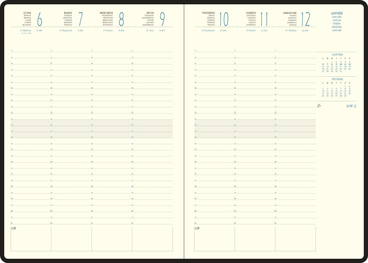 Buchkalender Bürokalender Time 29 A4 Volga A4 schwarz 2026.