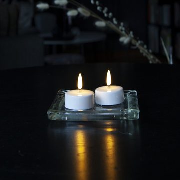 MARELIDA LED-Kerze LED Maxi Teelichter flackernd Batterie Timer D: 5,8cm 2er Set (2-tlg)