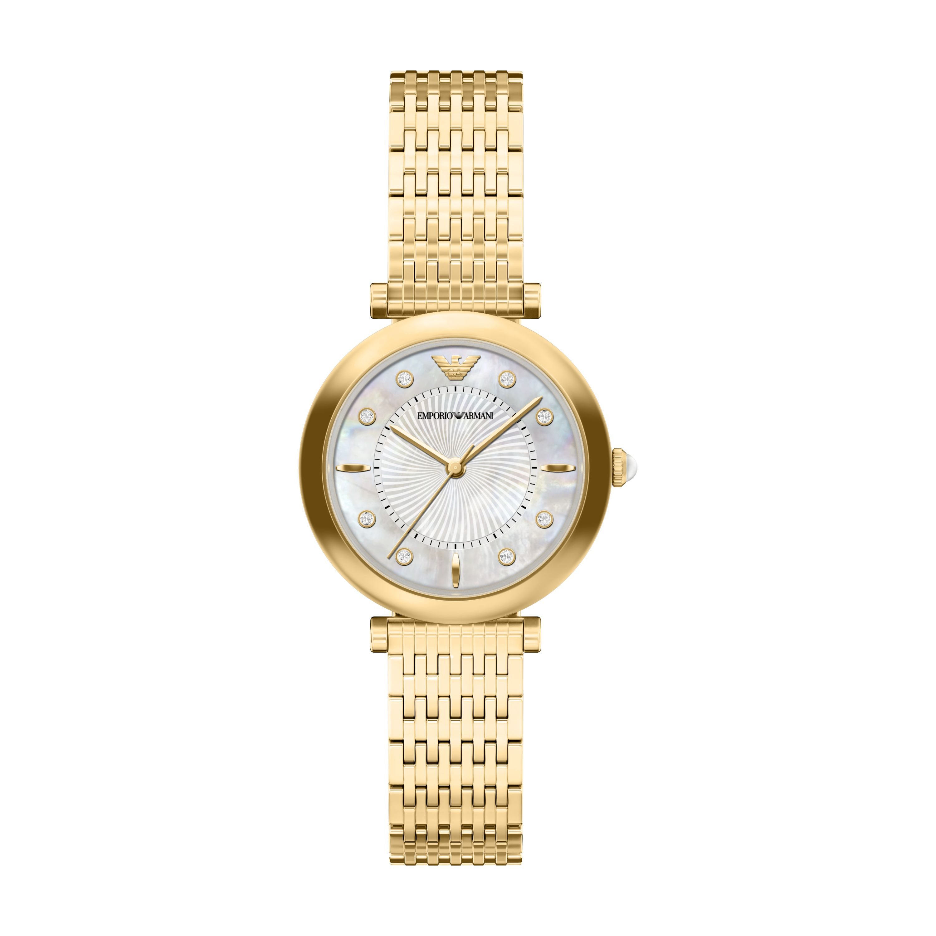 Emporio Armani Quarzuhr AR11809, Armbanduhr, Edelstahlarmband, analog, Glassteine